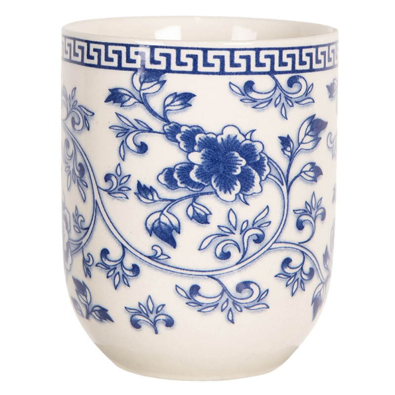 Clayre & Eef Tasse 100 ml Beige Blau Porzellan Rund