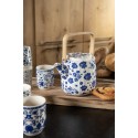 Clayre & Eef Tasse 100 ml Beige Blau Porzellan Rund