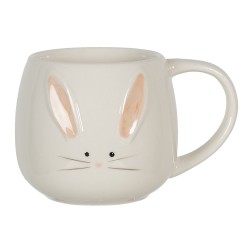 Clayre & Eef Mug 200 ml Beige Céramique Rond Lapin