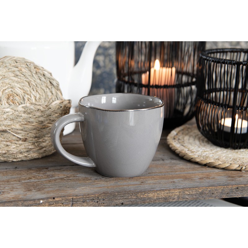 Clayre & Eef Mug 300 ml Gris Céramique