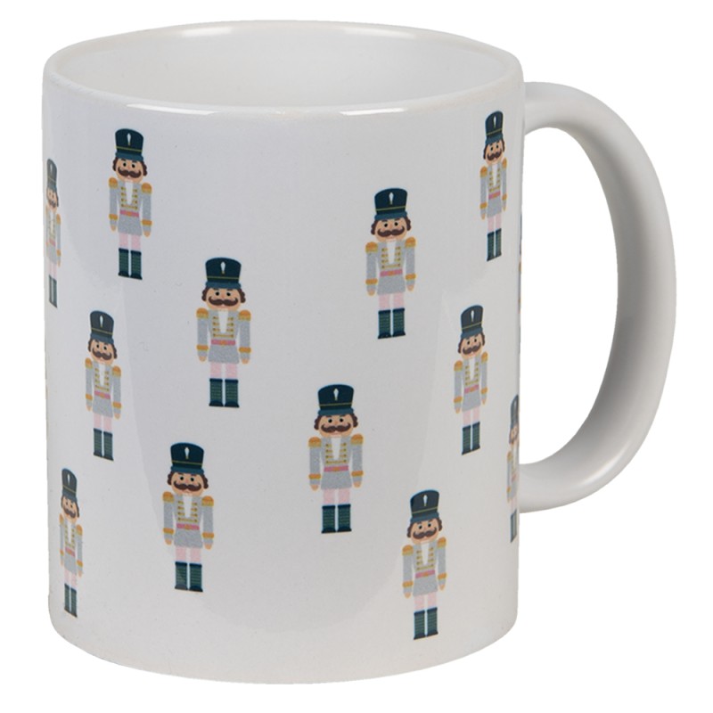 Clayre & Eef Mug 300 ml White Ceramic Nutcrackers