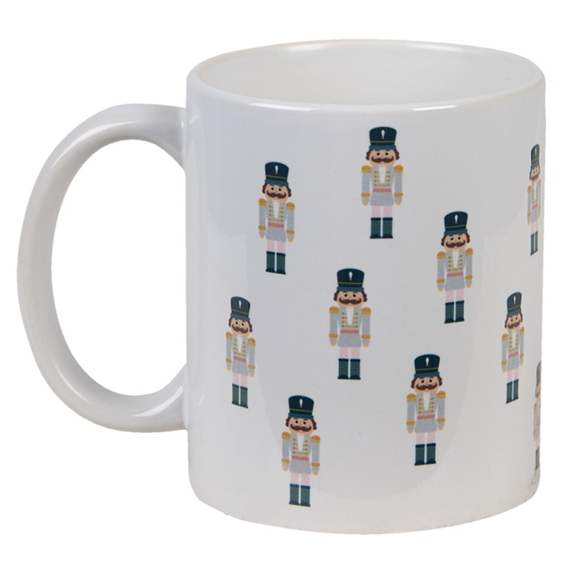 Clayre & Eef Mug 300 ml White Ceramic Nutcrackers