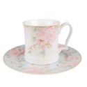 Clayre & Eef Tazza 414 ml Bianco Rosa  Porcellana Fiori