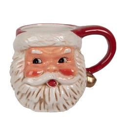 Clayre & Eef Tazza Babbo Natale  450 ml Rosso Ceramica