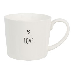 Clayre & Eef Mug 275 ml White Ceramic Heart Love