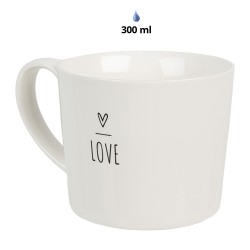 Clayre & Eef Mug 275 ml Blanc Céramique Coeur Love