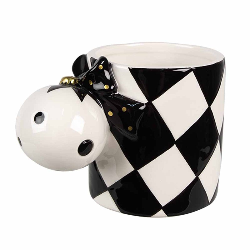 Clayre & Eef Mug 350 ml Black White Ceramic