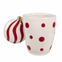 Clayre & Eef Tazza 350 ml Bianco Rosso  Ceramica