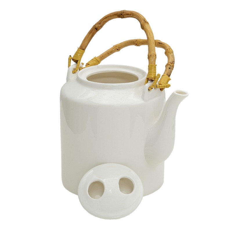 Clayre & Eef Théière 1500 ml Blanc Porcelaine Rond