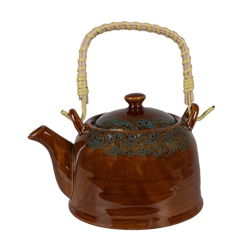 Clayre & Eef Teapot with Infuser 750 ml Brown Blue Ceramic