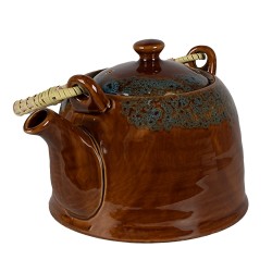 Clayre & Eef Teapot with Infuser 750 ml Brown Blue Ceramic