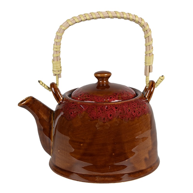 Clayre & Eef Teapot with Infuser 750 ml Brown Red Ceramic