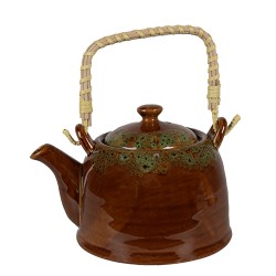 Clayre & Eef Teapot with Infuser 750 ml Brown White Ceramic