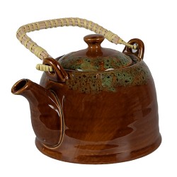 Clayre & Eef Teapot with Infuser 750 ml Brown White Ceramic