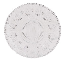 Clayre & Eef Assiette de dîner Ø 22 cm Verre Rond