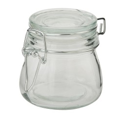 Clayre & Eef Storage Jar Ø 9x7 cm Glass Round