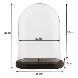 Clayre & Eef Stolp  26x15x34 cm Bruin Glas Ovaal