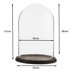 Clayre & Eef Cloche Ø 23x31 cm Marron Bois Verre Rond