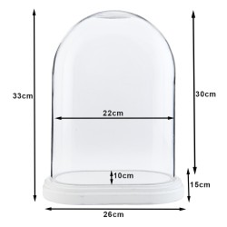 Clayre & Eef Glocke 26x15x33 cm Holz Glas Oval