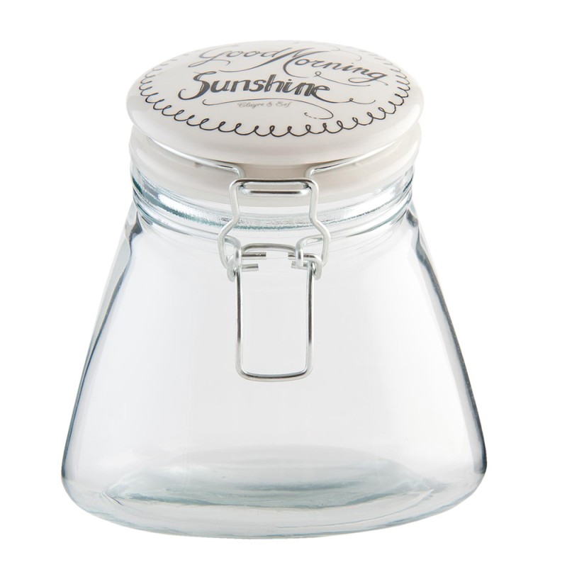 Clayre & Eef Storage Jar 1200 ml Glass Goodmorning Sunshine