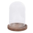 Clayre & Eef Glocke Ø 12x16 cm Transparant Glas Holz