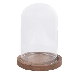 Clayre & Eef Cloche Ø 12x16 cm Transparent Verre Bois