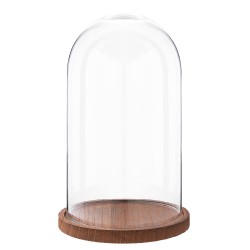 Clayre & Eef Cloche 28 cm Bois Verre Rond