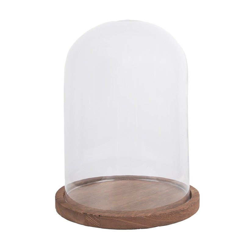 Clayre & Eef Stolp  Ø 23x29 cm Glas Hout Rond