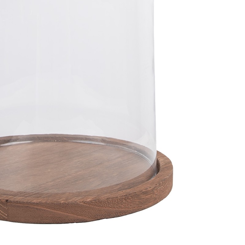 Clayre & Eef Cloche Ø 23x29 cm Verre Bois Rond