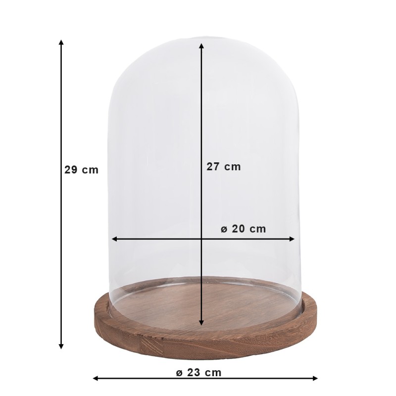 Clayre & Eef Stolp  Ø 23x29 cm Glas Hout Rond