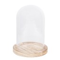 Clayre & Eef Glocke Ø 12x17 cm Glas Holz Rund