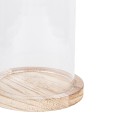 Clayre & Eef Glocke Ø 12x17 cm Glas Holz Rund