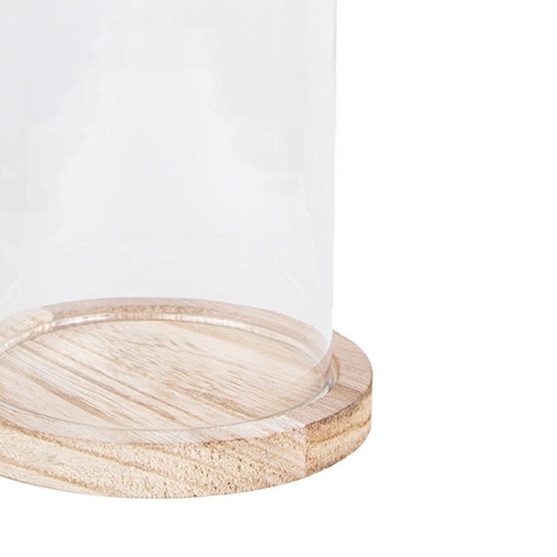 Clayre & Eef Cloche Ø 12x17 cm Glass Wood Round