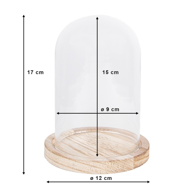 Clayre & Eef Campana Ø 12x17 cm Vetro Legno Rotondo