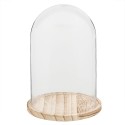 Clayre & Eef Cloche Ø 17x25 cm Verre Bois Rond