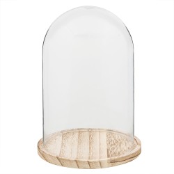 Clayre & Eef Campana Ø 17x25 cm Vetro Legno Rotondo