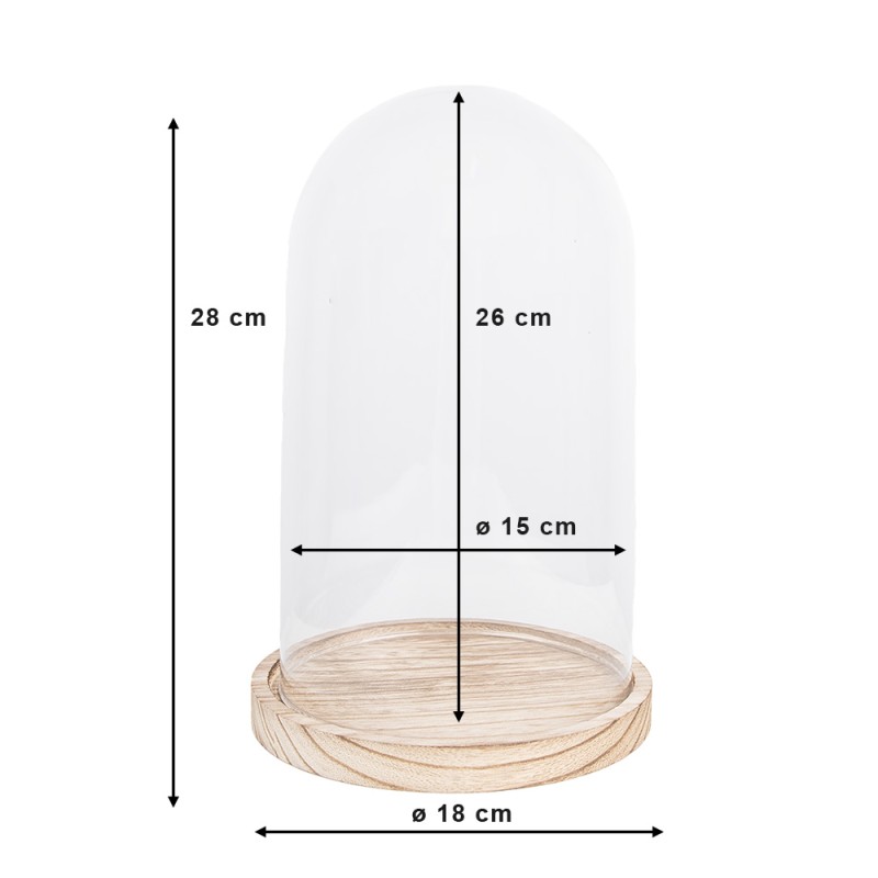 Clayre & Eef Glocke Ø 18x28 cm Glas Rund