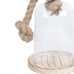 Clayre & Eef Cloche Ø 12x19 cm Transparent Verre Bois