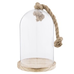 Clayre & Eef Cloche Ø 17x29 cm Bois Verre Rond