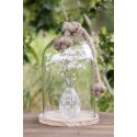 Clayre & Eef Cloche Ø 17x29 cm Wood Glass Round