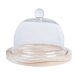 Clayre & Eef Cloche Ø 23x17 cm Transparent Verre Bois