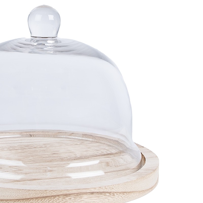 Clayre & Eef Cloche Ø 23x17 cm Transparent Verre Bois