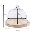 Clayre & Eef Cloche Ø 23x17 cm Transparent Glass Wood