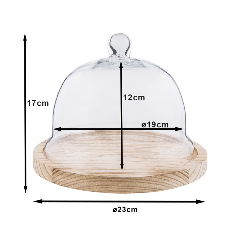 Clayre & Eef Stolp  Ø 23x17 cm Transparant Glas Hout