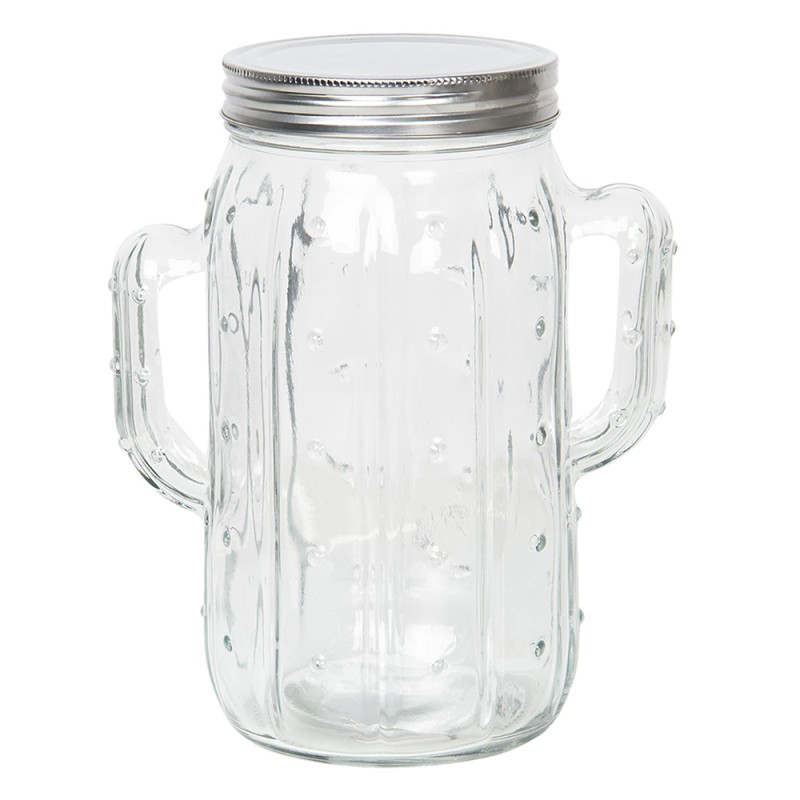 Clayre & Eef Storage Jar Cactus 1350 ml Glass Round