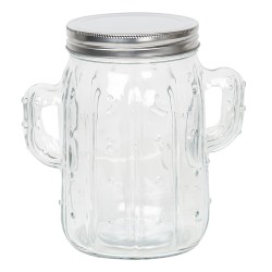 Clayre & Eef Pot de stockage Cactus 1000 ml Verre Rond