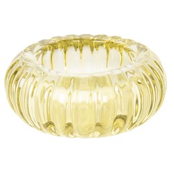 Clayre & Eef Porte-bougie Ø 9x3 cm Jaune Verre