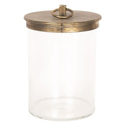 Clayre & Eef Pot de stockage Ø 15x25 cm Verre Rond