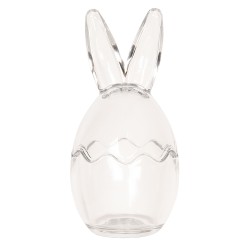 Clayre & Eef Storage Jar Ø 10x21 cm Glass Round Hare