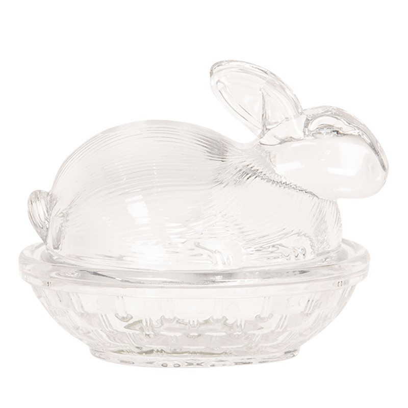 Clayre & Eef Pot en verre 12x8x9 cm Verre Ovale Lapin